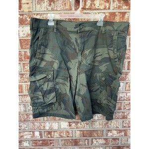 Lee Cargo Shorts Mens 40 Camo Camouflage Utility Pockets Khaki Green